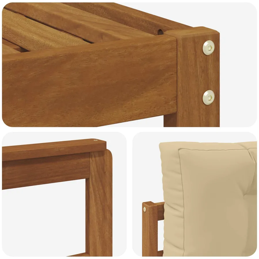 Ensemble de canapés d'extérieur 5 pcs Naturel et Beige - 6