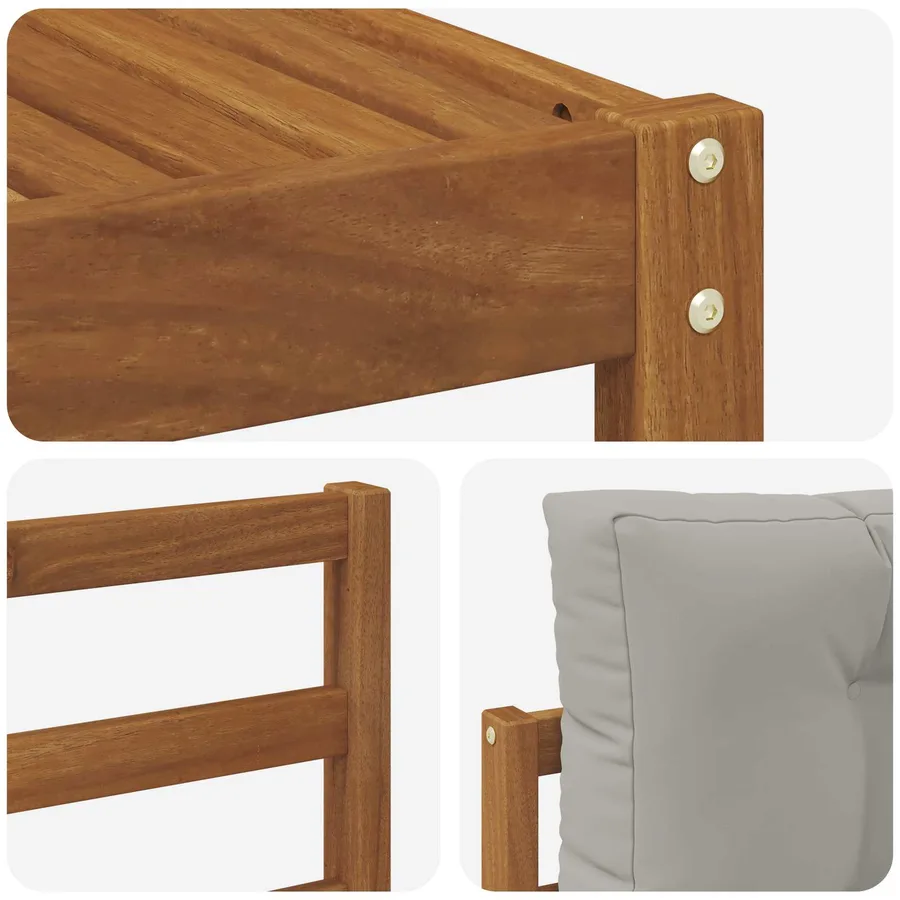 Ensemble de canapés d'extérieur 8 pcs Gris Naturel et Clair - 7