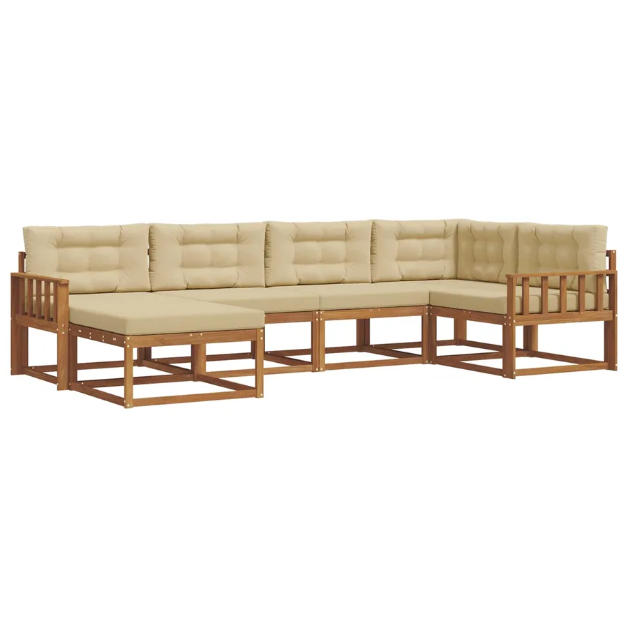 Ensemble de canapés d'extérieur 6 pcs Naturel et Beige - 2