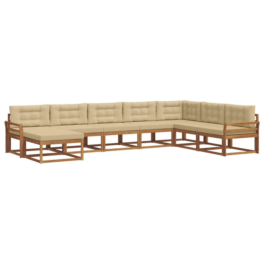 Ensemble de canapés d'extérieur 8 pcs Naturel et Beige - 2