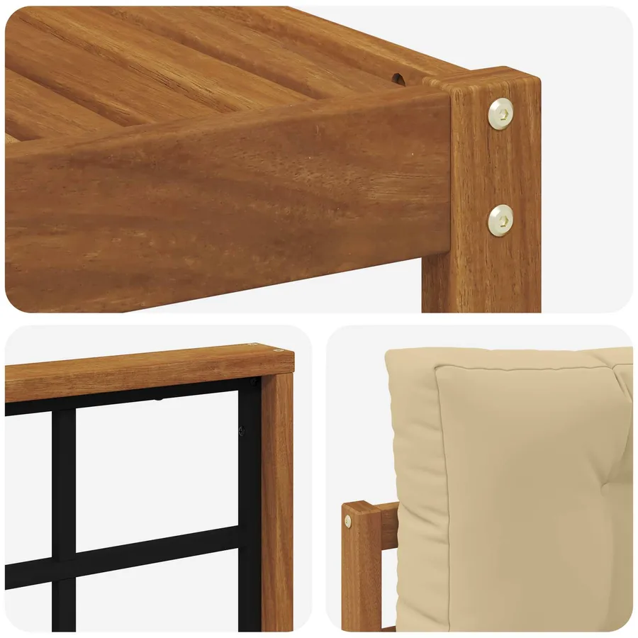 Ensemble de canapés d'extérieur 8 pcs Naturel et Beige - 7
