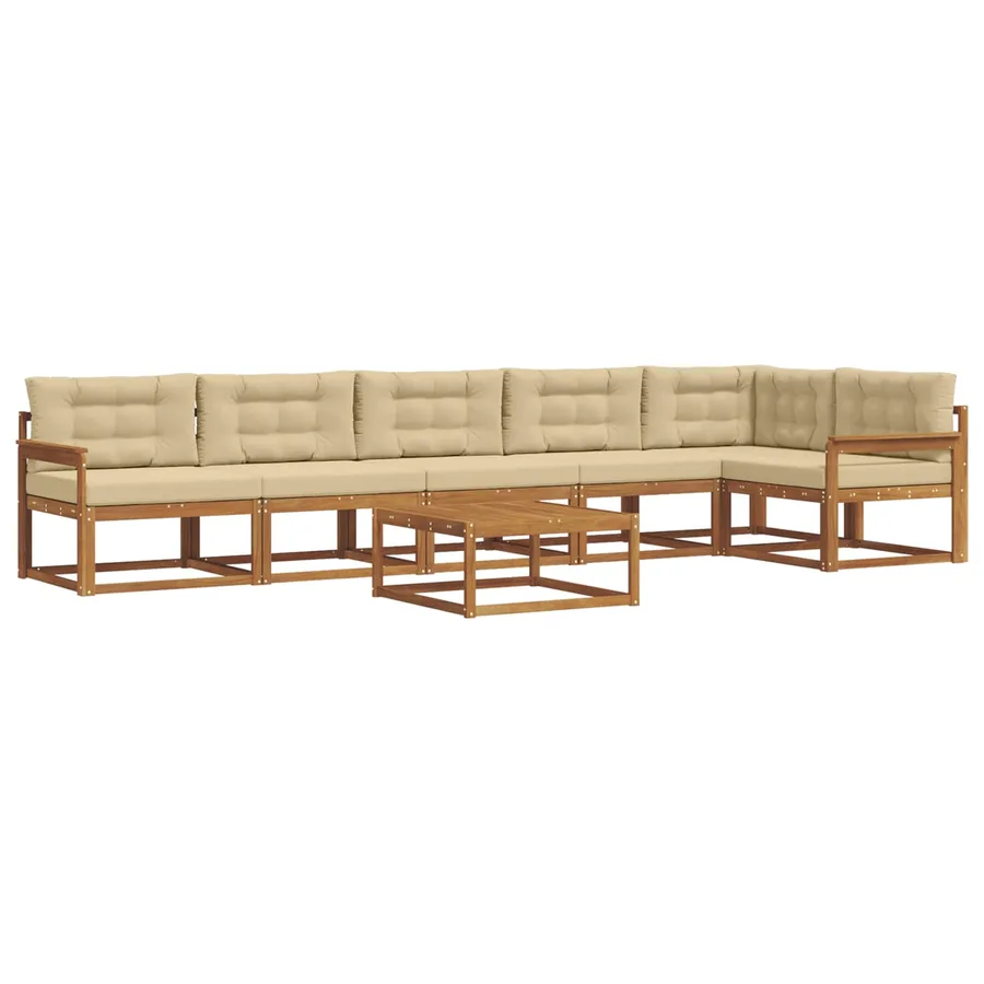 Ensemble de canapés d'extérieur 7 pcs Naturel et Beige - 2