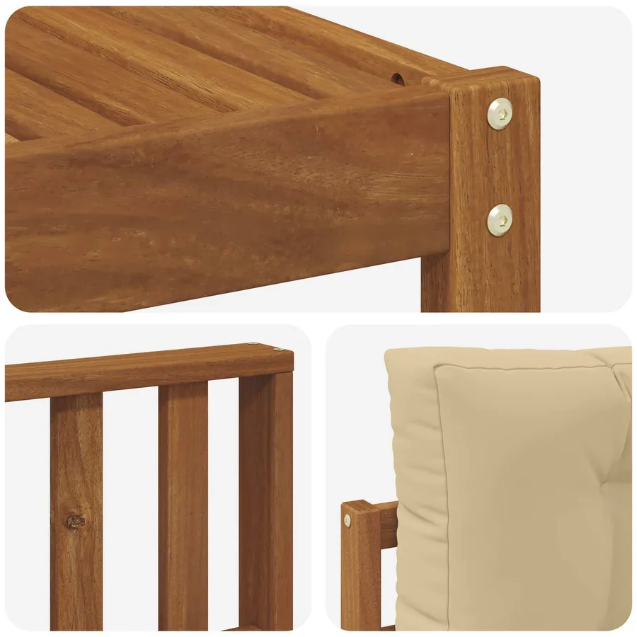 Ensemble de canapés d'extérieur 9 pcs Naturel et Beige - 7