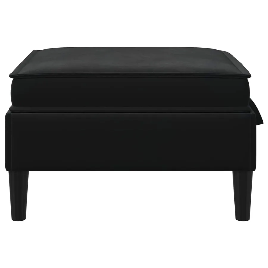 Pouf avec Rangement Noir Velours - 5