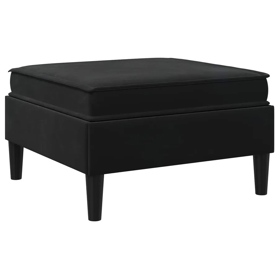 Pouf avec Rangement Noir Velours - 6