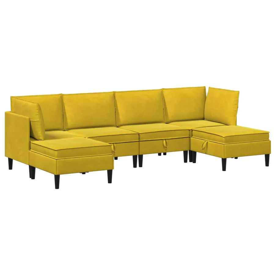 Ensemble de meubles pour le salon 6 pcs Jaune Velours - 2