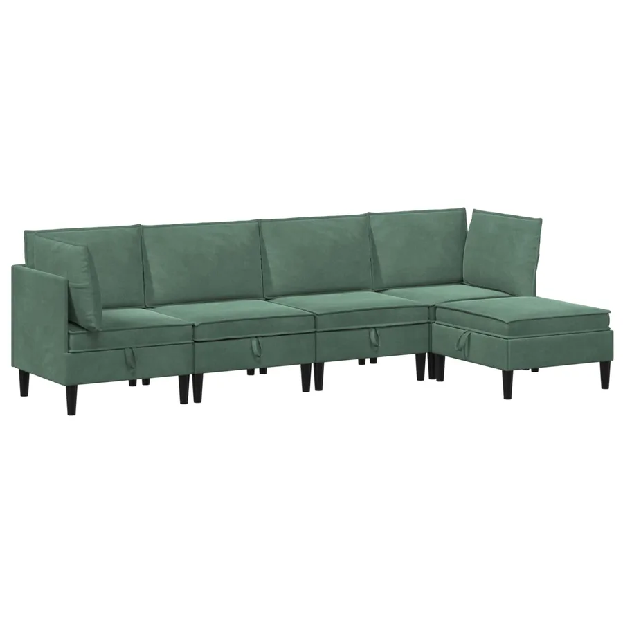 Ensemble de meubles pour le salon 5 pcs Vert Mer Velours - 2
