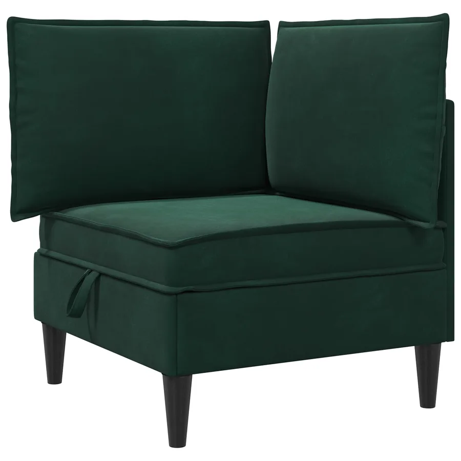 Ensemble de meubles pour le salon 5 pcs Vert foncé Velours - 4