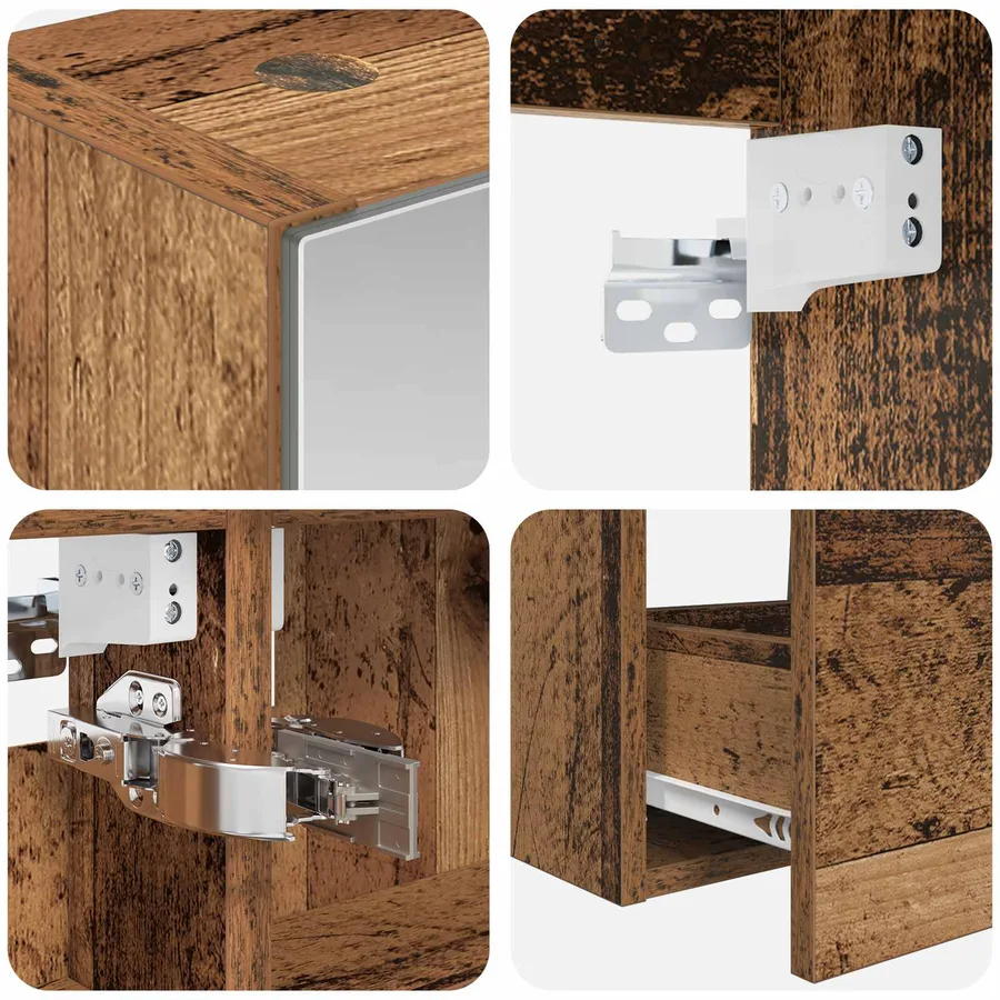 Ensemble de mobilier de salle de bain 5 pcs Bois ancien - 9