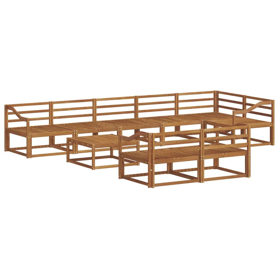 Ensemble de canapés d'extérieur 9 pcs Naturel - 2