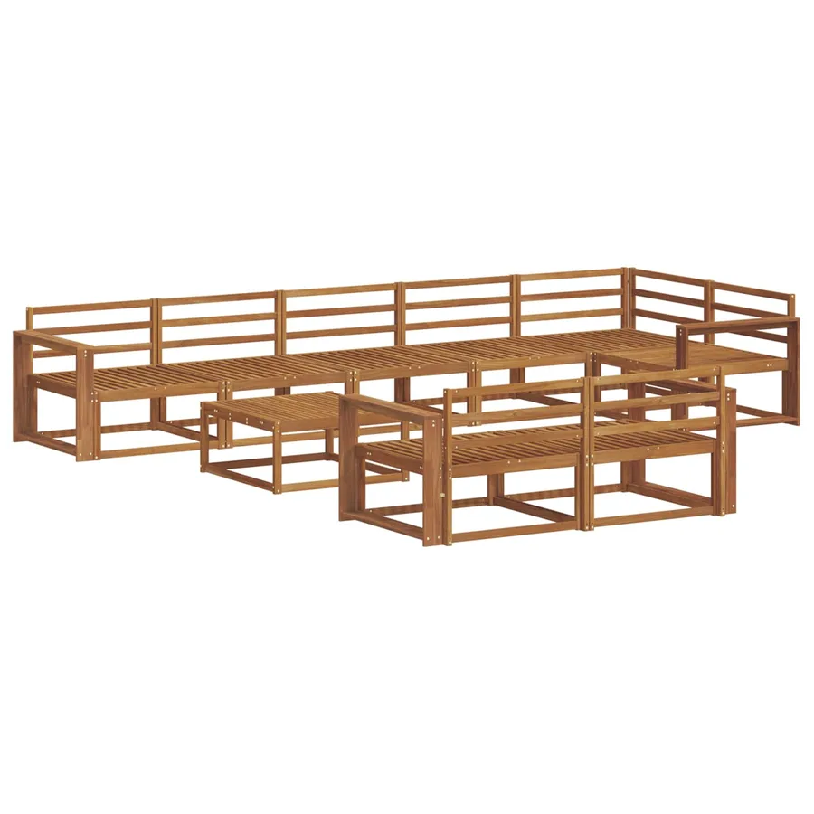 Ensemble de canapés d'extérieur 9 pcs Naturel - 2