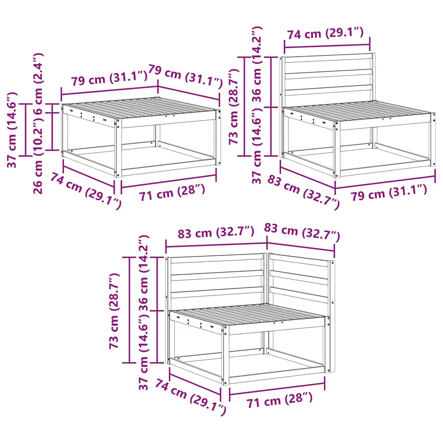 Ensemble de canapés d'extérieur 7 pcs Naturel - 11