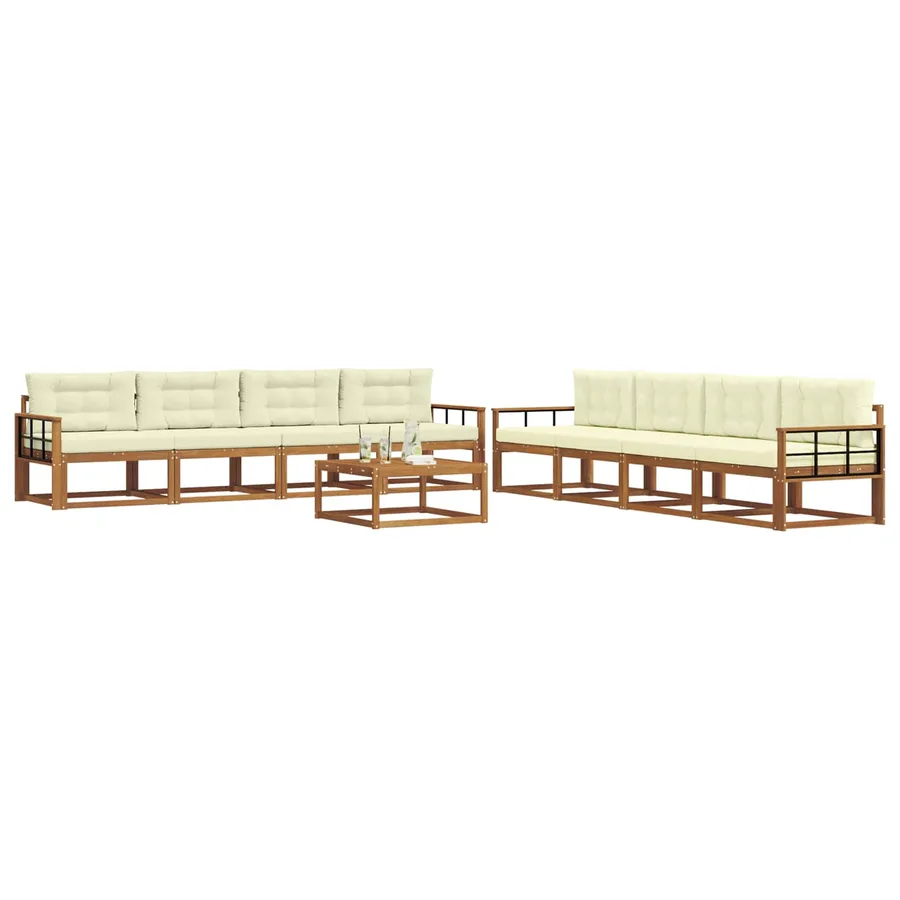 Ensemble de canapés d'extérieur 9 pcs Naturel et Crème - 3