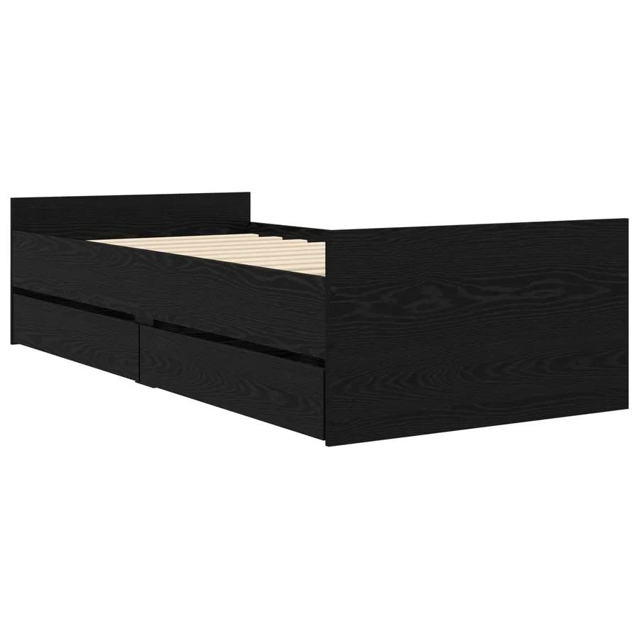 Cadre de lit avec rangement Chêne noir 80 x 200 cm - 3
