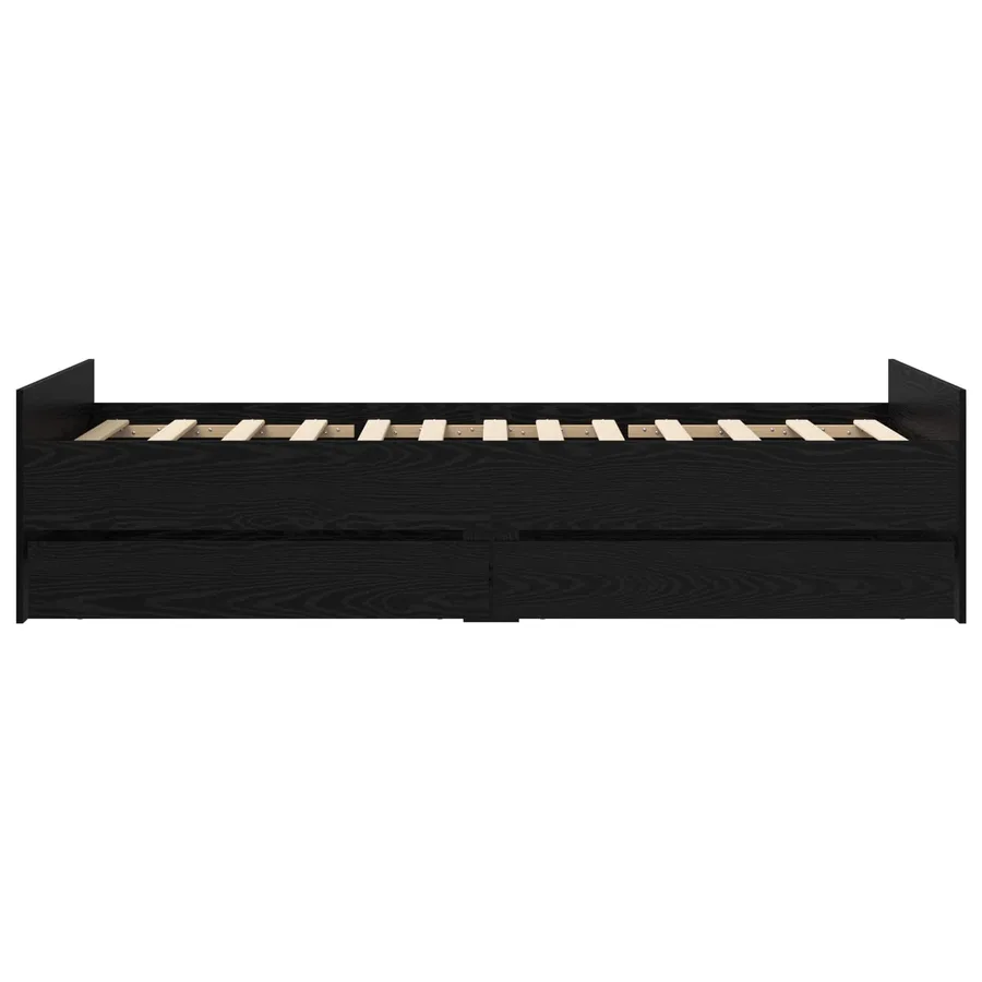 Cadre de lit avec rangement Chêne noir 80 x 200 cm - 5