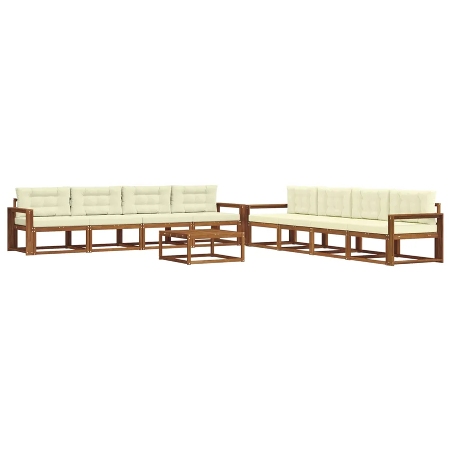 Ensemble de canapés d'extérieur 9 pcs Naturel et Crème - 2