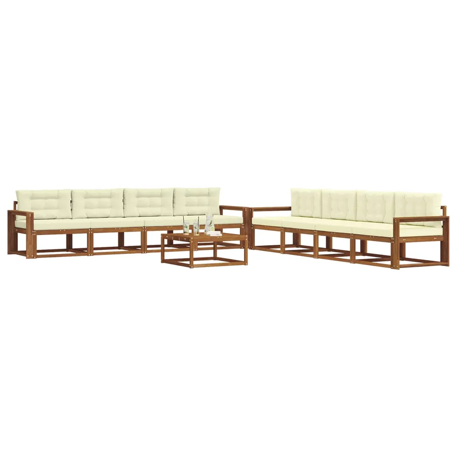 Ensemble de canapés d'extérieur 9 pcs Naturel et Crème - 3