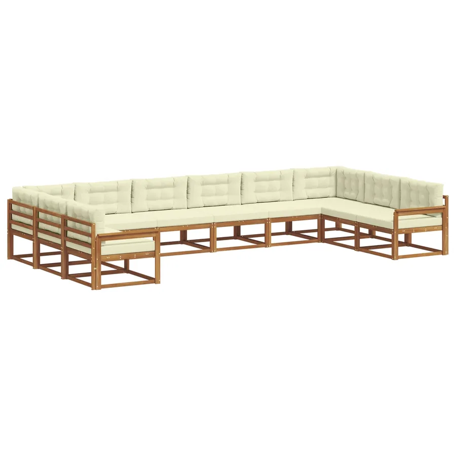 Ensemble de canapés d'extérieur 10 pcs Naturel et Crème - 2
