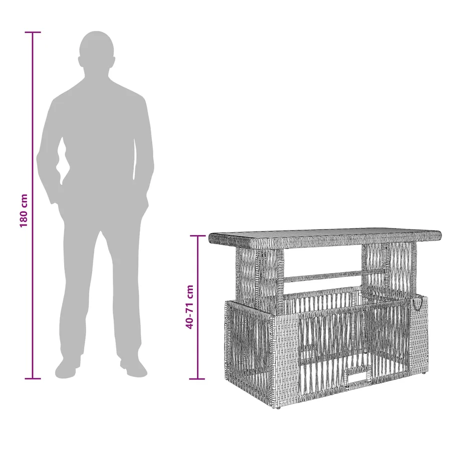 Ensemble de salle à manger pour jardin 4 pcs Beige et crème - 12