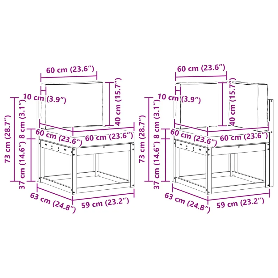 Ensemble de canapés d'extérieur 7 pcs Blanc et crème Polyester - 8