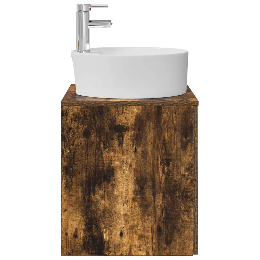 Vanité de lavabo mural Chêne fumé 49,5 x 44,5 x 65 cm - 4