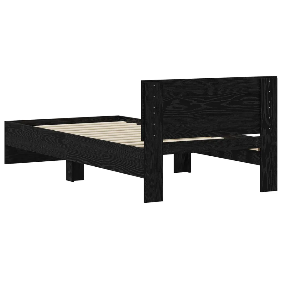 Cadre de lit avec tête de lit Chêne noir 80 x 200 cm - 6