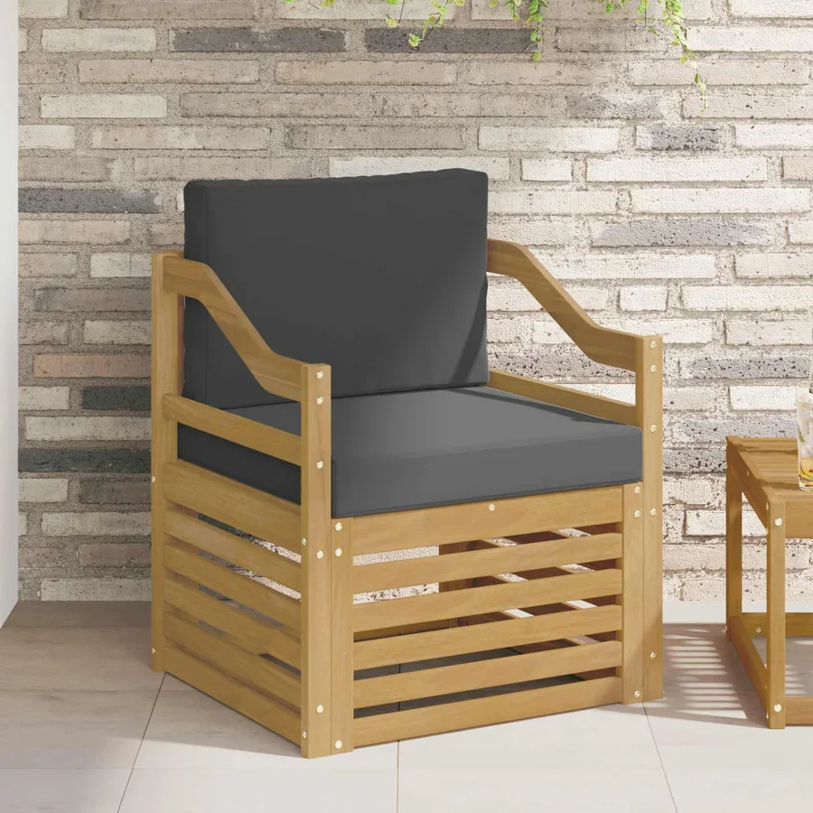Canapé d’extérieur Polyester Blanc et anthracite