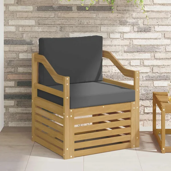 Canapé d’extérieur Polyester Blanc et anthracite