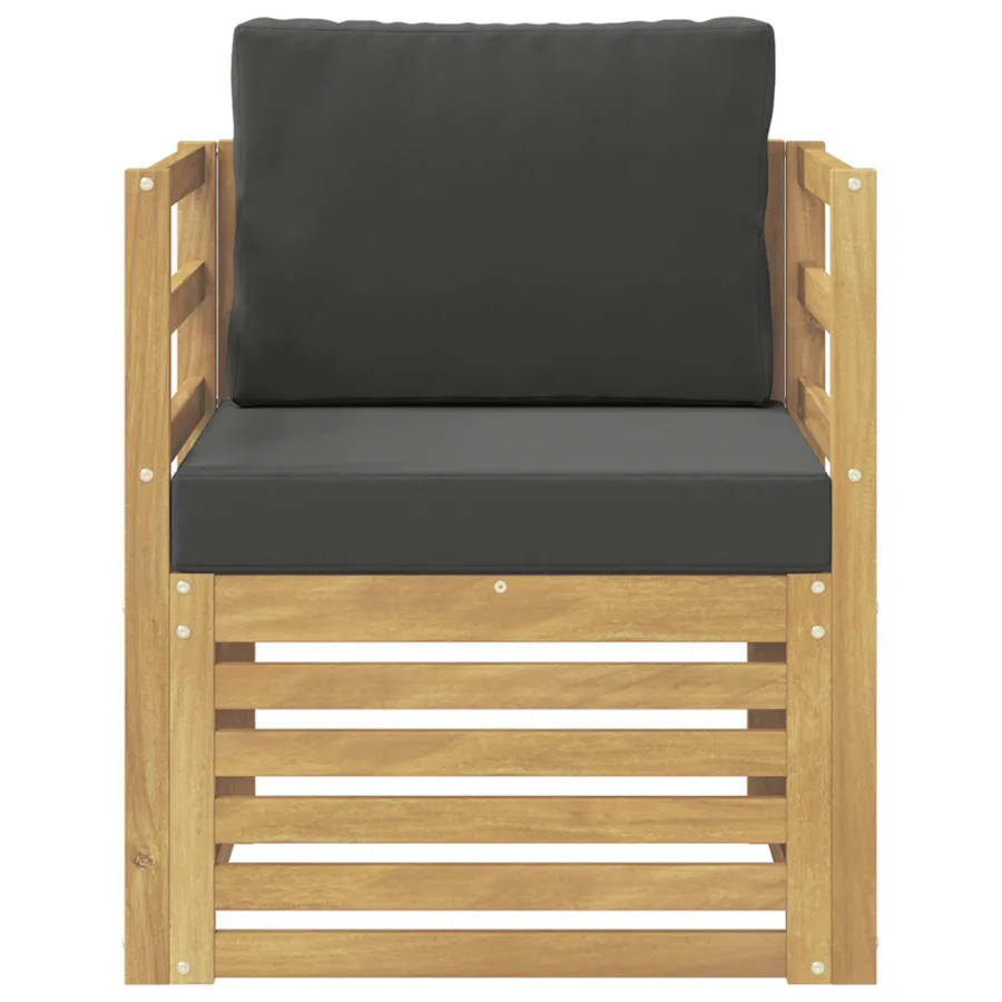 Canapé d’extérieur Polyester Blanc et anthracite - 3