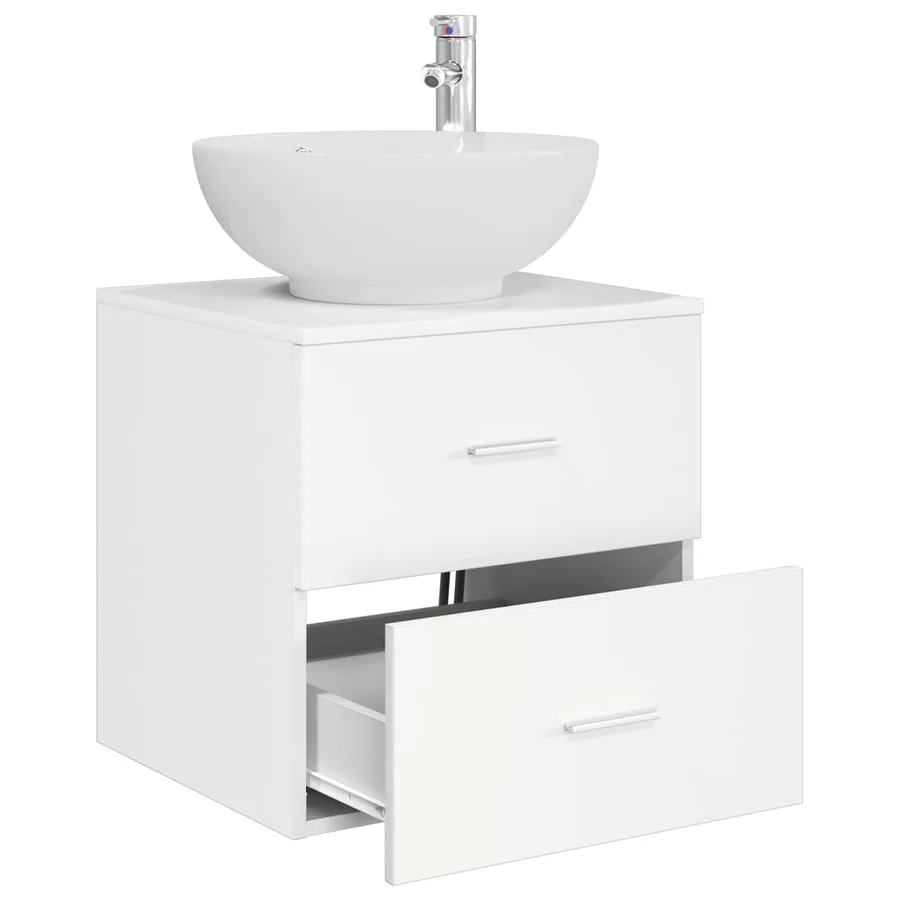 Vanité de lavabo mural Blanc 49,5 x 44,5 x 66,5 cm - 3