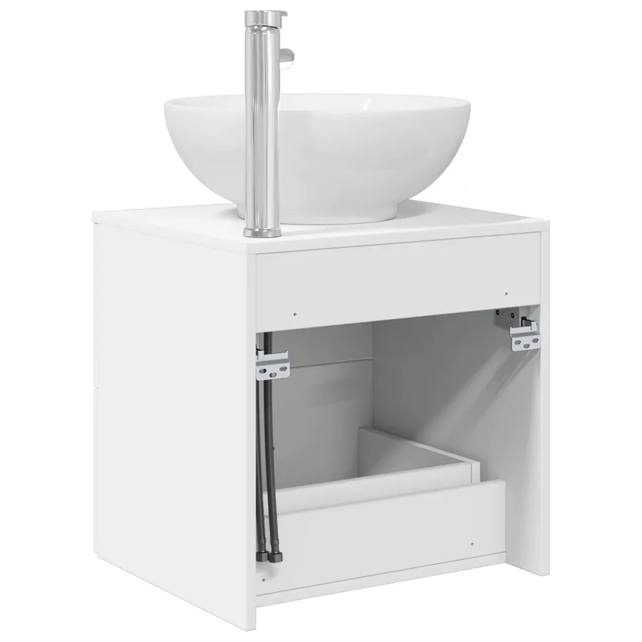 Vanité de lavabo mural Blanc 49,5 x 44,5 x 66,5 cm - 5