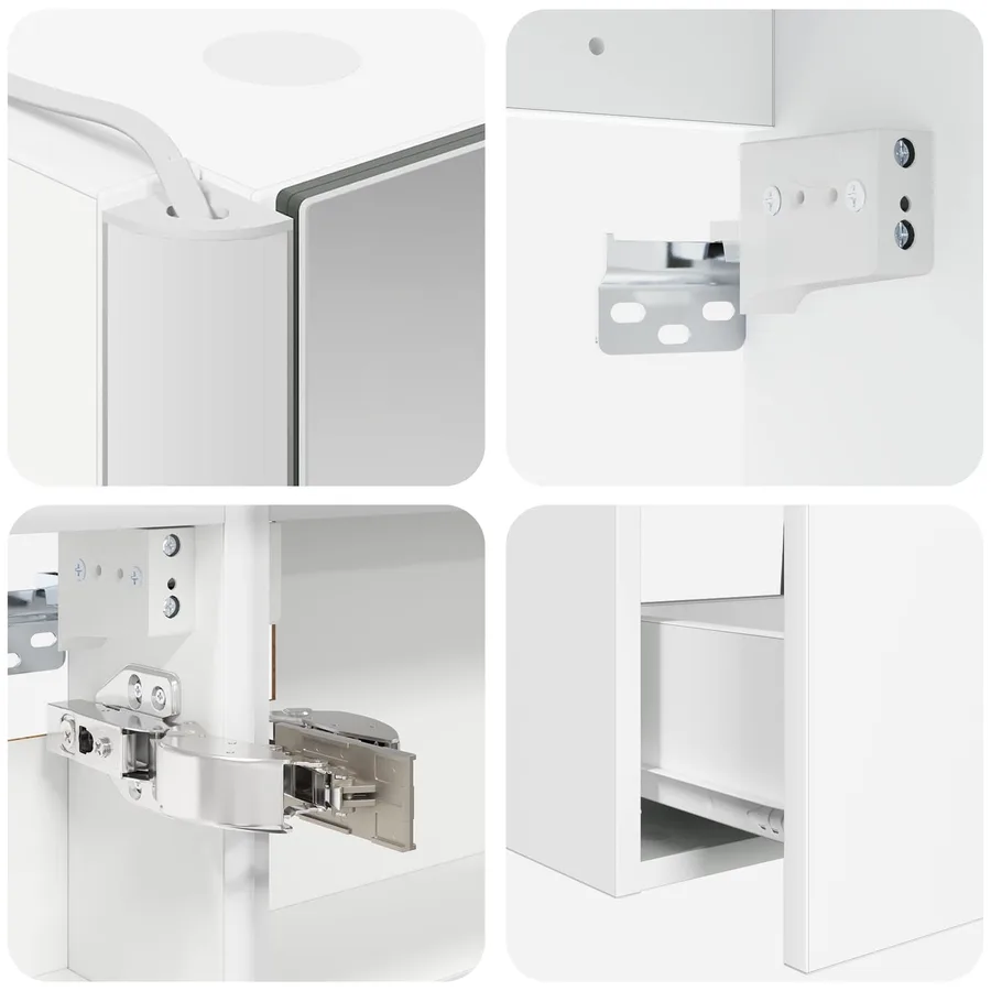 Ensemble de mobilier de salle de bain 4 pcs Blanc - 9