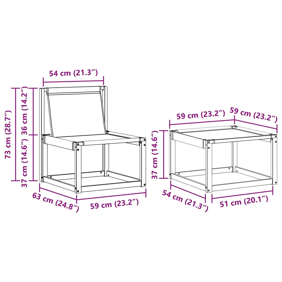 Ensemble de canapés d'extérieur 4 pcs Blanc et gris clair - 9