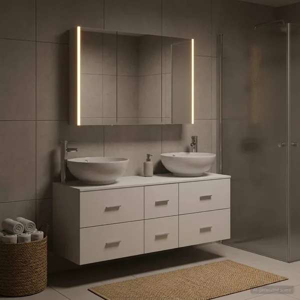Ensemble de mobilier de salle de bain 4 pcs Blanc