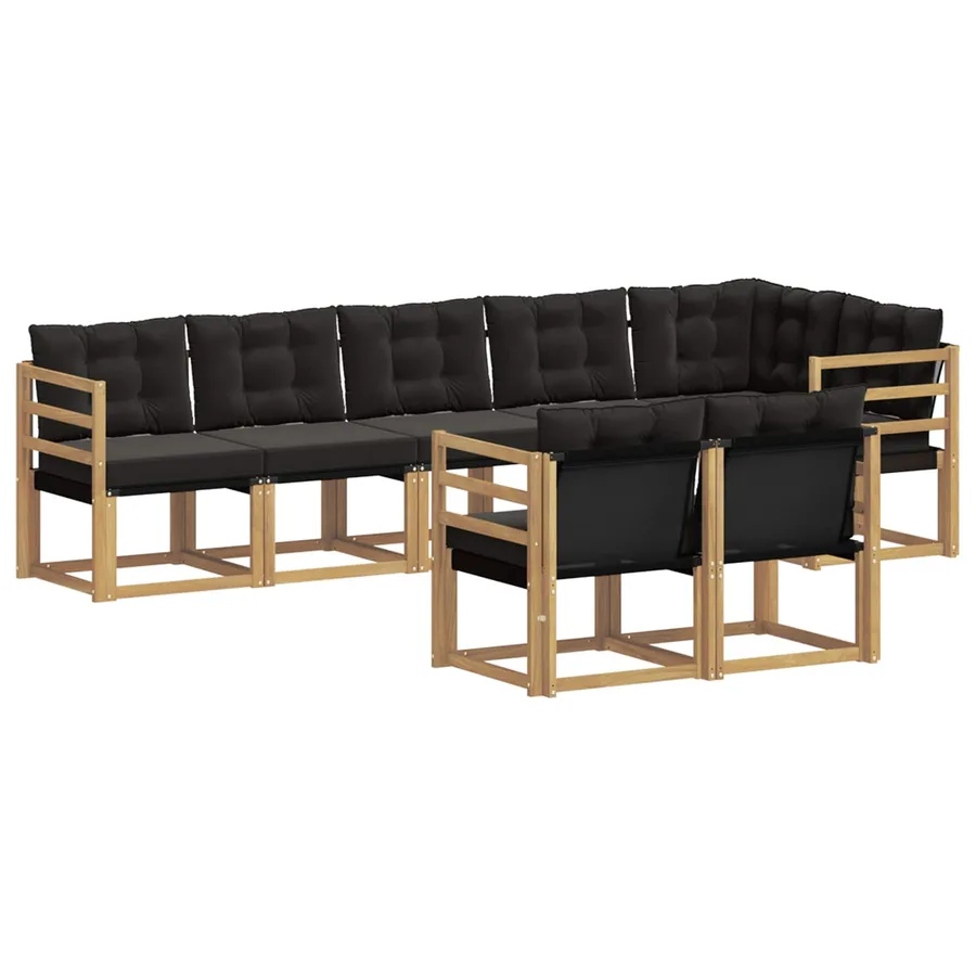 Ensemble de canapés d'extérieur 8 pcs Blanc et noir - 2