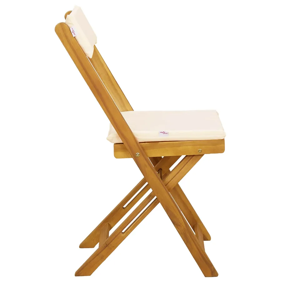 Chaises de bistrot d'extérieur 2 pcs Crème blanc - 7