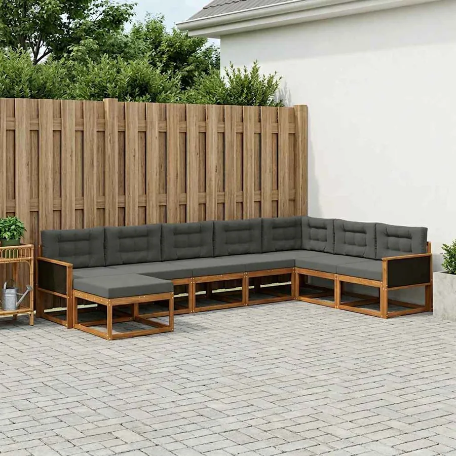 Ensemble de canapés d'extérieur 8 pcs Naturel et Anthracite