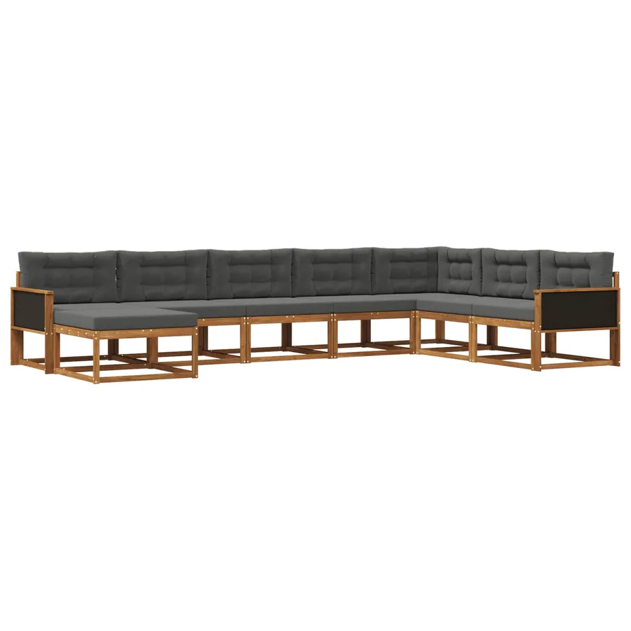Ensemble de canapés d'extérieur 8 pcs Naturel et Anthracite - 2