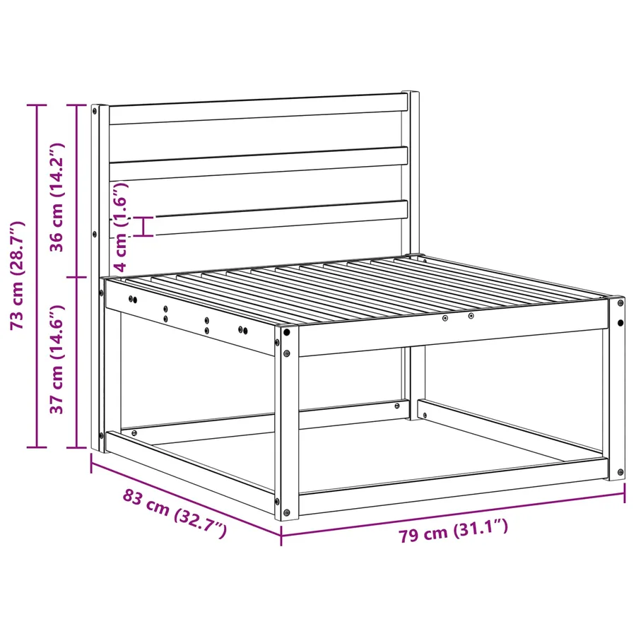 Ensemble de canapés d'extérieur 3 pcs Naturel - 6