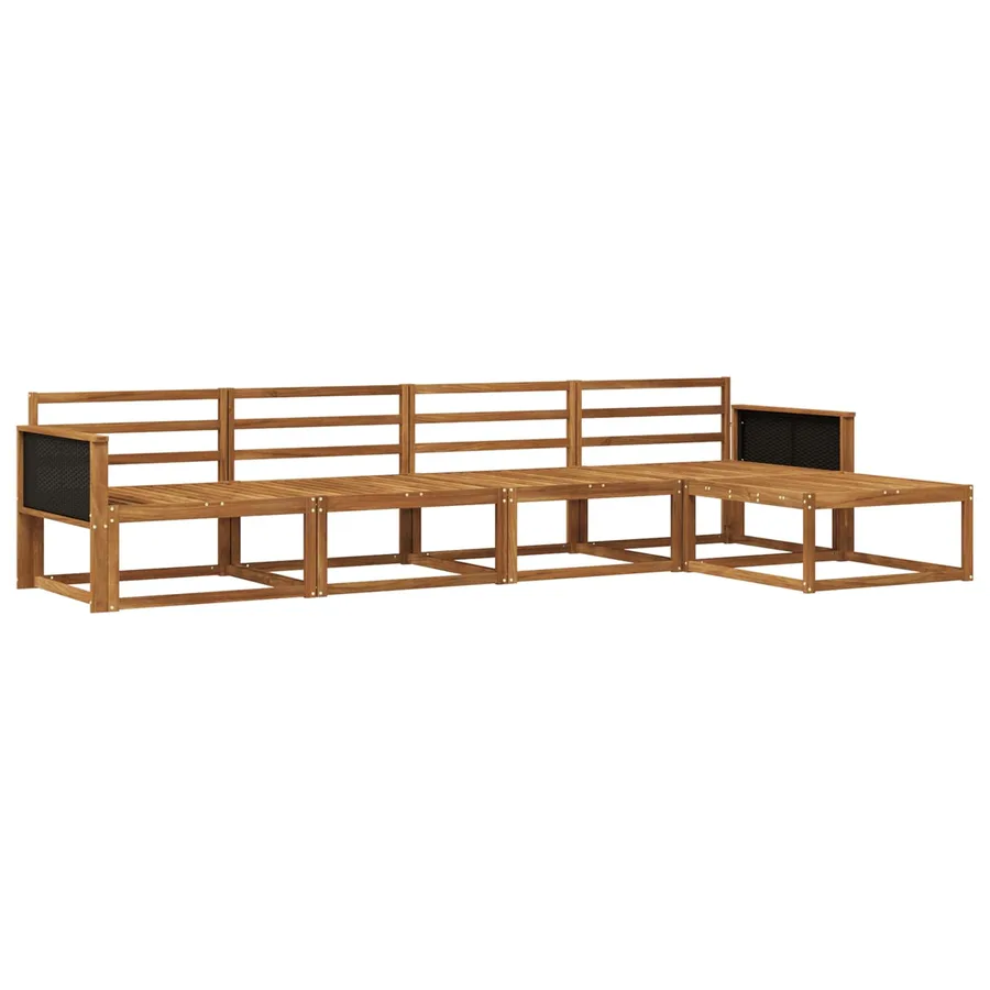 Ensemble de canapés d'extérieur 5 pcs Naturel - 2