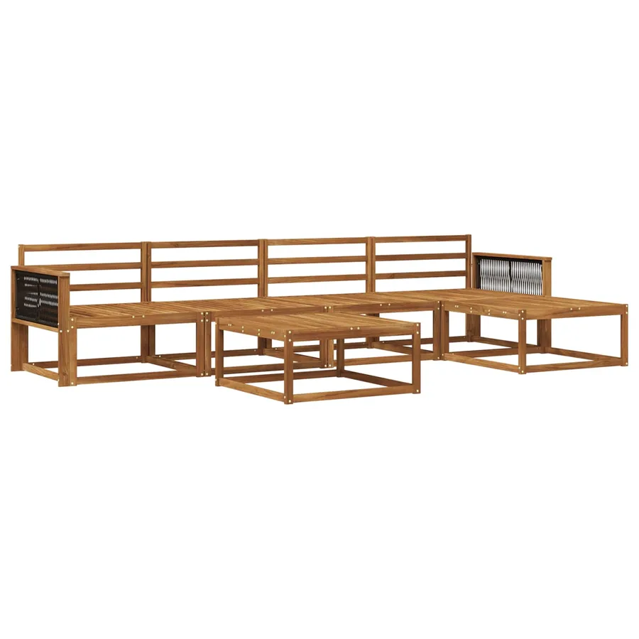 Ensemble de canapés d'extérieur 6 pcs Naturel - 2