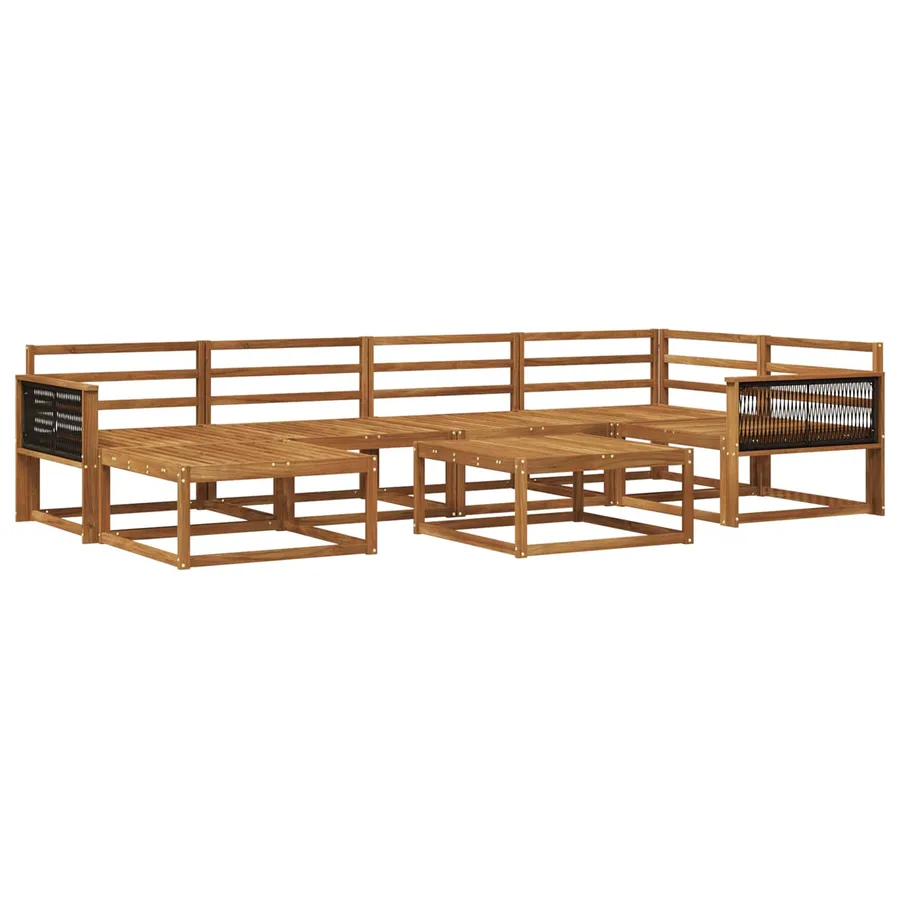 Ensemble de canapés d'extérieur 7 pcs Naturel - 2