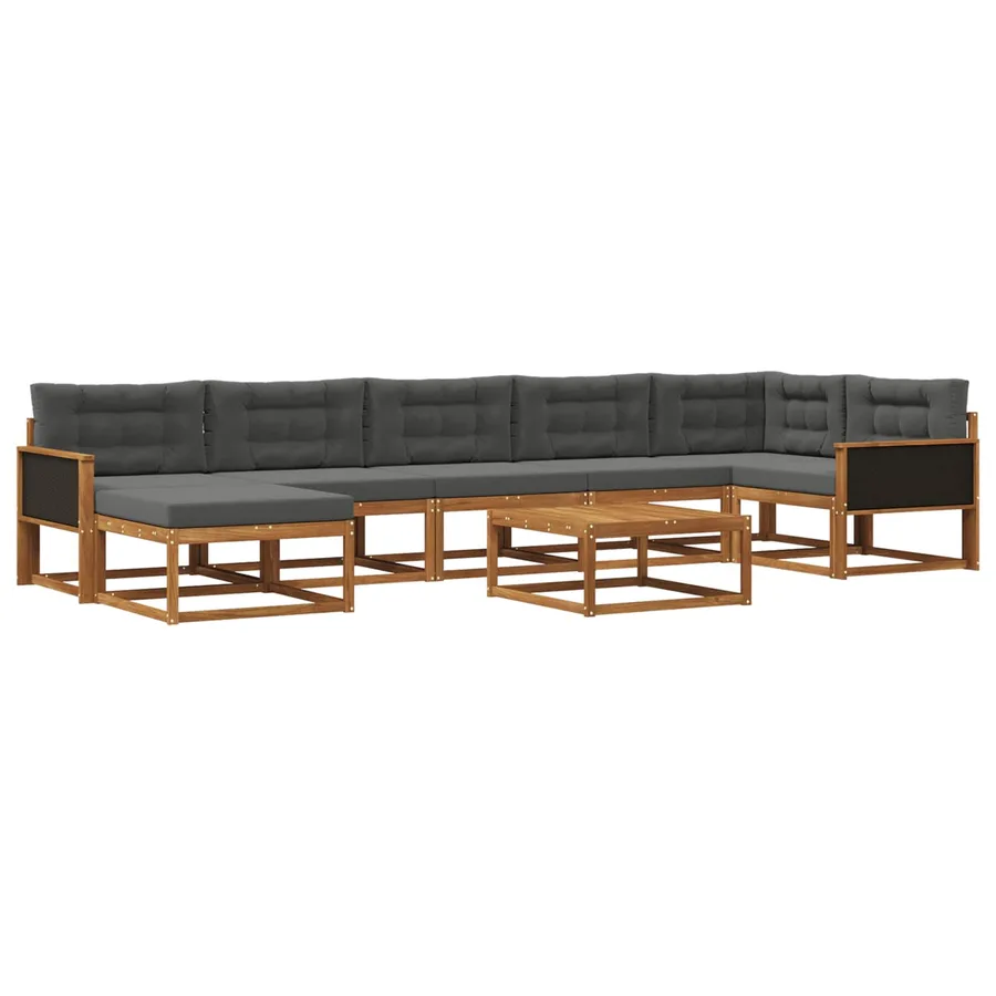 Ensemble de canapés d'extérieur 8 pcs Naturel et Anthracite - 2
