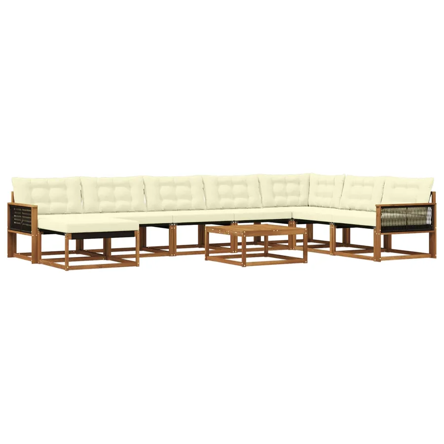 Ensemble de canapés d'extérieur 9 pcs Naturel et Crème - 2