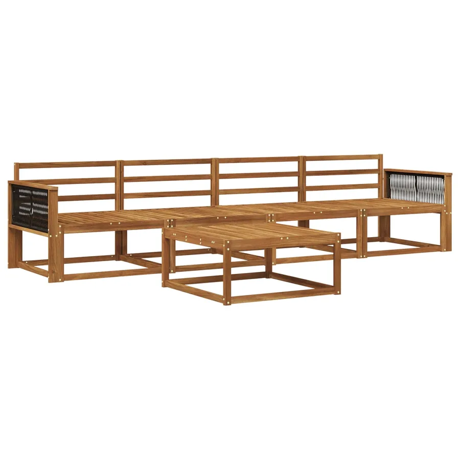Ensemble de canapés d'extérieur 5 pcs Naturel - 2