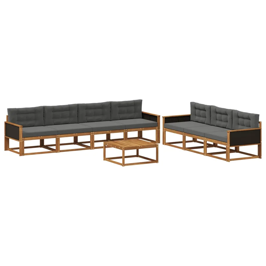 Ensemble de canapés d'extérieur 8 pcs Naturel et Anthracite - 2