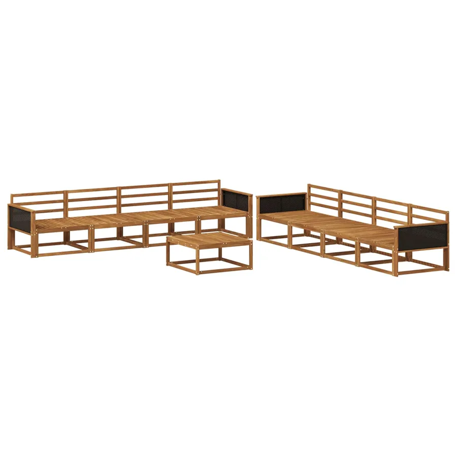 Ensemble de canapés d'extérieur 9 pcs Naturel - 2