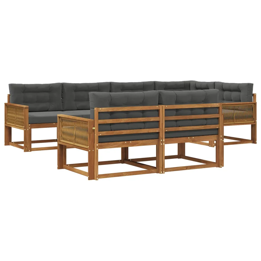 Ensemble de canapés d'extérieur 7 pcs Naturel et Anthracite - 2