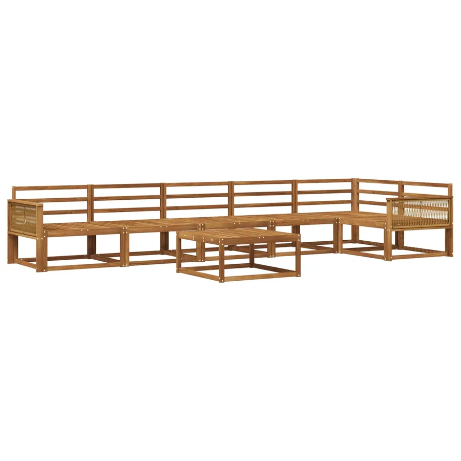Ensemble de canapés d'extérieur 7 pcs Naturel - 2