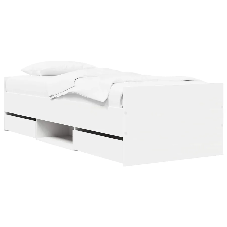 Cadre de lit avec rangement Blanc 80 x 200 cm Bois d'ingénierie